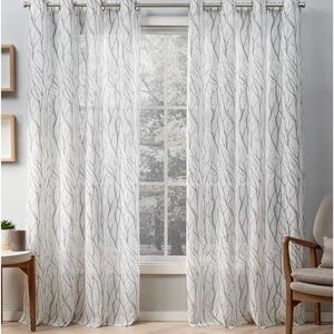 Home Light Filtering Linen Grommet Top Curtain Panel Set 54 x84 Grey